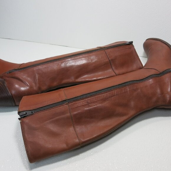 Frye Inside Zippered Boots Brown Leather Equestrian Riding Boot Shoes Sz 10 B - Picture 8 of 8